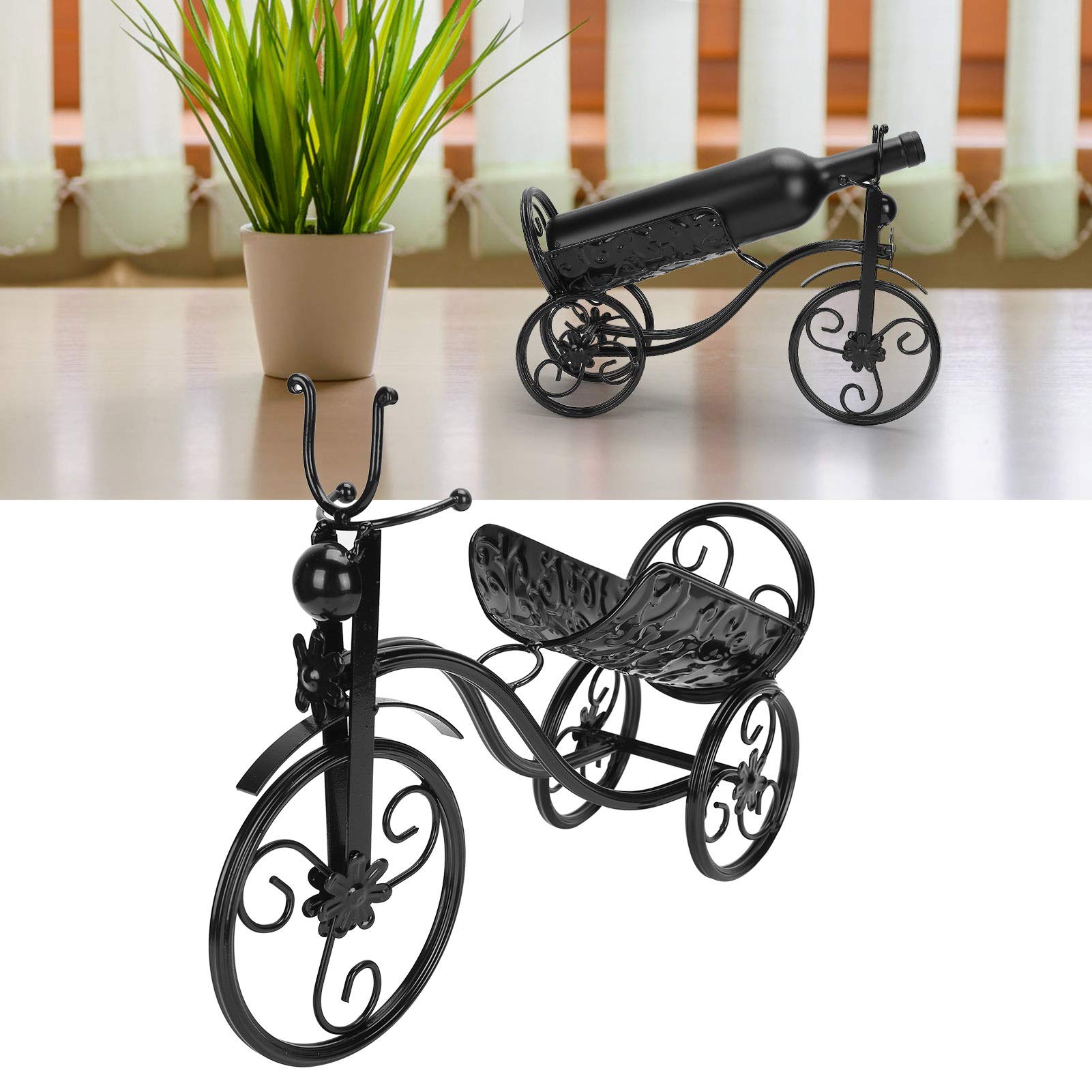 Tricycle-Shaped Countertop Wine Rack - Single Bottle Metal Holder for Wine Display & Storage | Perfect for Wine Cellar, Bar Cabinet, Kitchen Counter & Home Decor