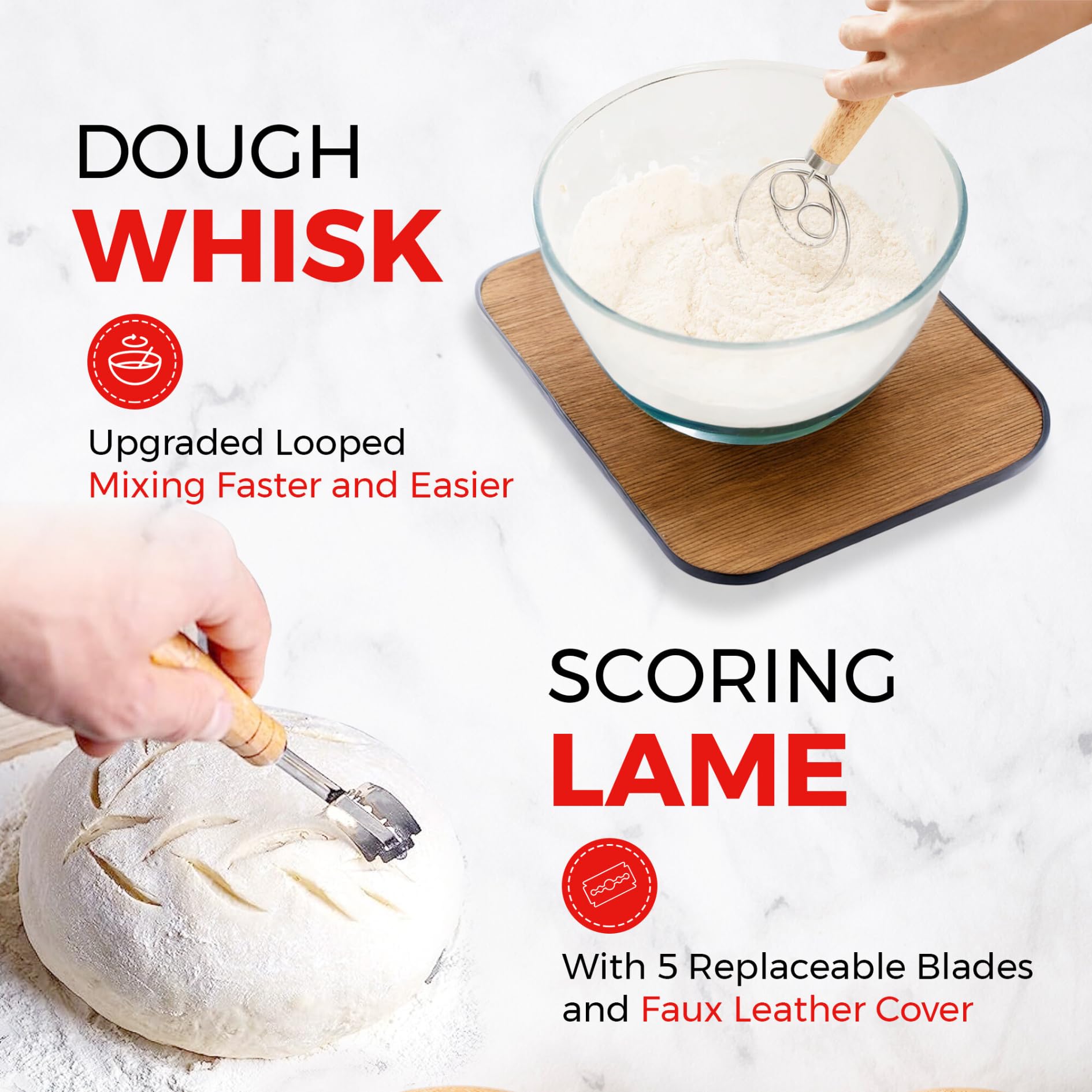 15-in-1 Sourdough Starter Kit - Complete Bread Baking Supplies with Glass Starter Jar, 9
