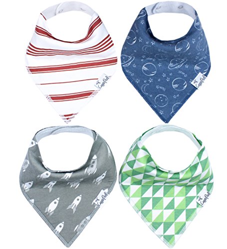 Soft Baby Bandana Bibs 4-Pack for Drooling & Teething - Perfect Baby Shower Gift