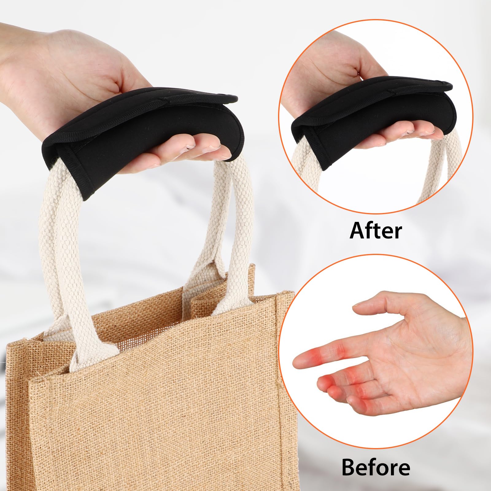 2-Pack Neoprene Luggage Handle Wraps - Soft Black Suitcase Grip Covers for Travel Comfort & Easy Identification (Perfect for Airports, Business Trips & Vacations)