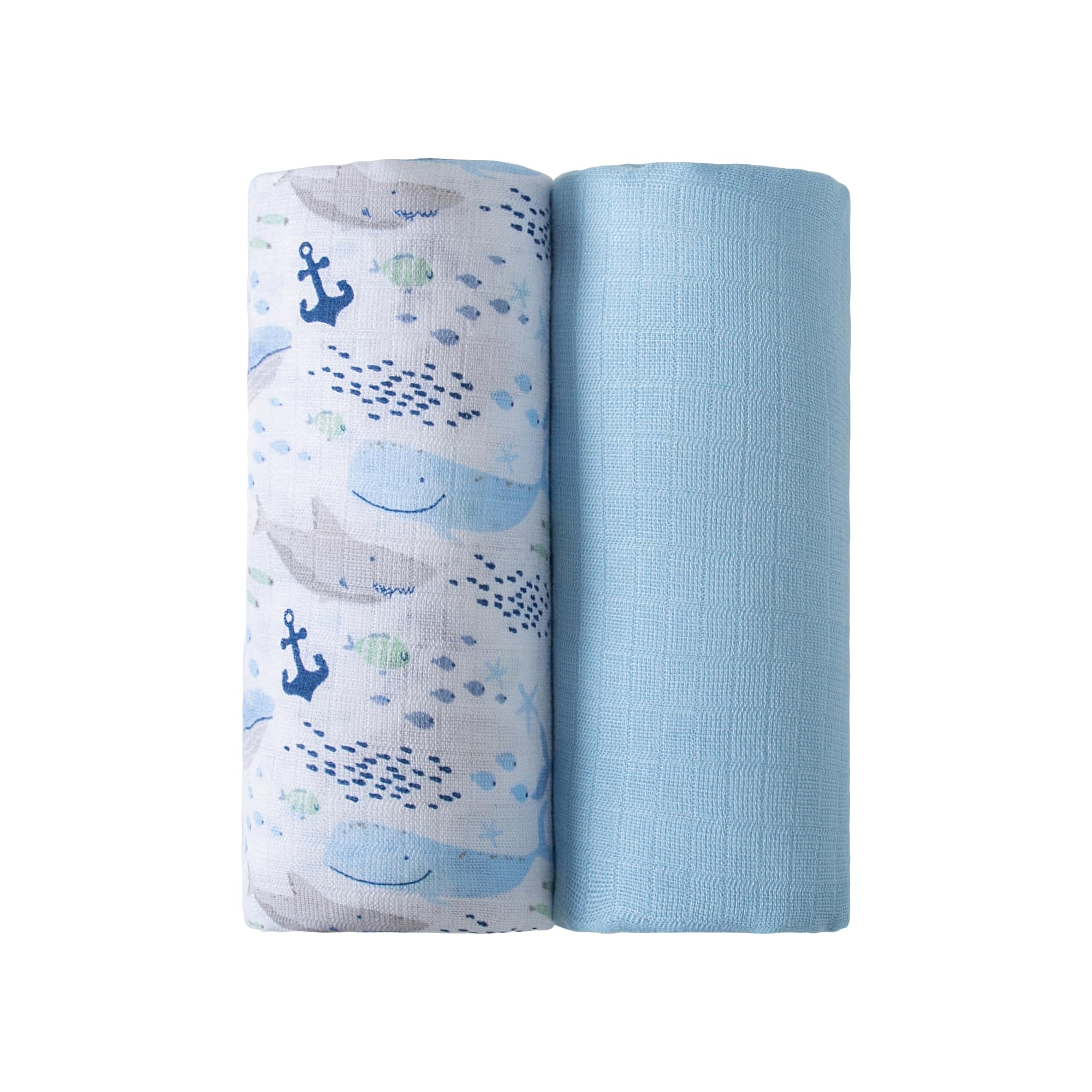 2 Pack Soft Muslin Swaddle Blankets for Newborn Babies - 36