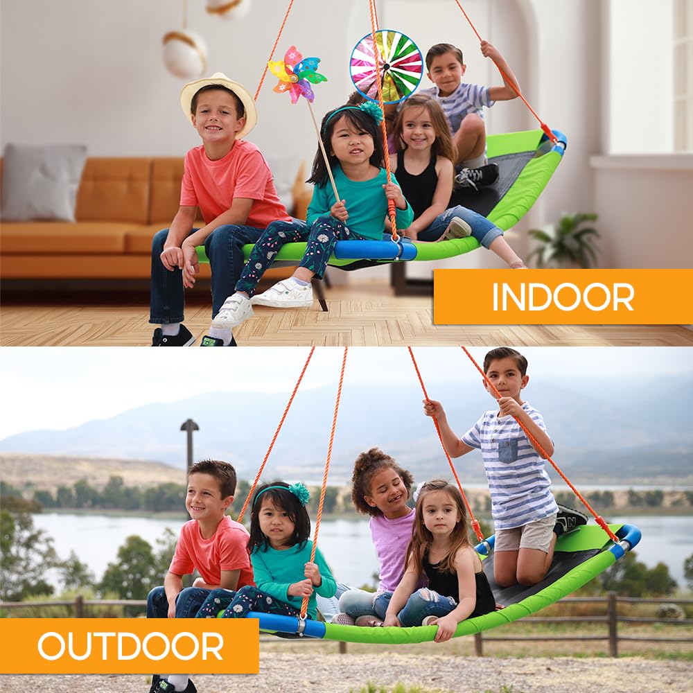 Outdoor Tree Swing for Kids and Adults - 40 Inch Heavy Duty Saucer Swing with 800LB Capacity - Perfect for Backyard, Garden, and Playground Fun