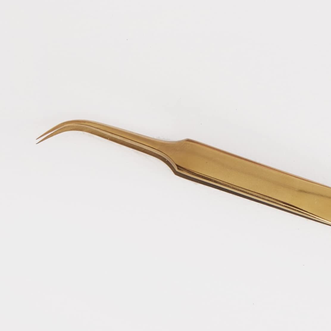 Professional Stainless Steel Eyelash Tweezers for Lash Extensions - Classic Curved & Straight Tweezers with Measurement Marks (Gold, Long Curve) | Perfect for Salon, DIY Lash Artists & Home Use