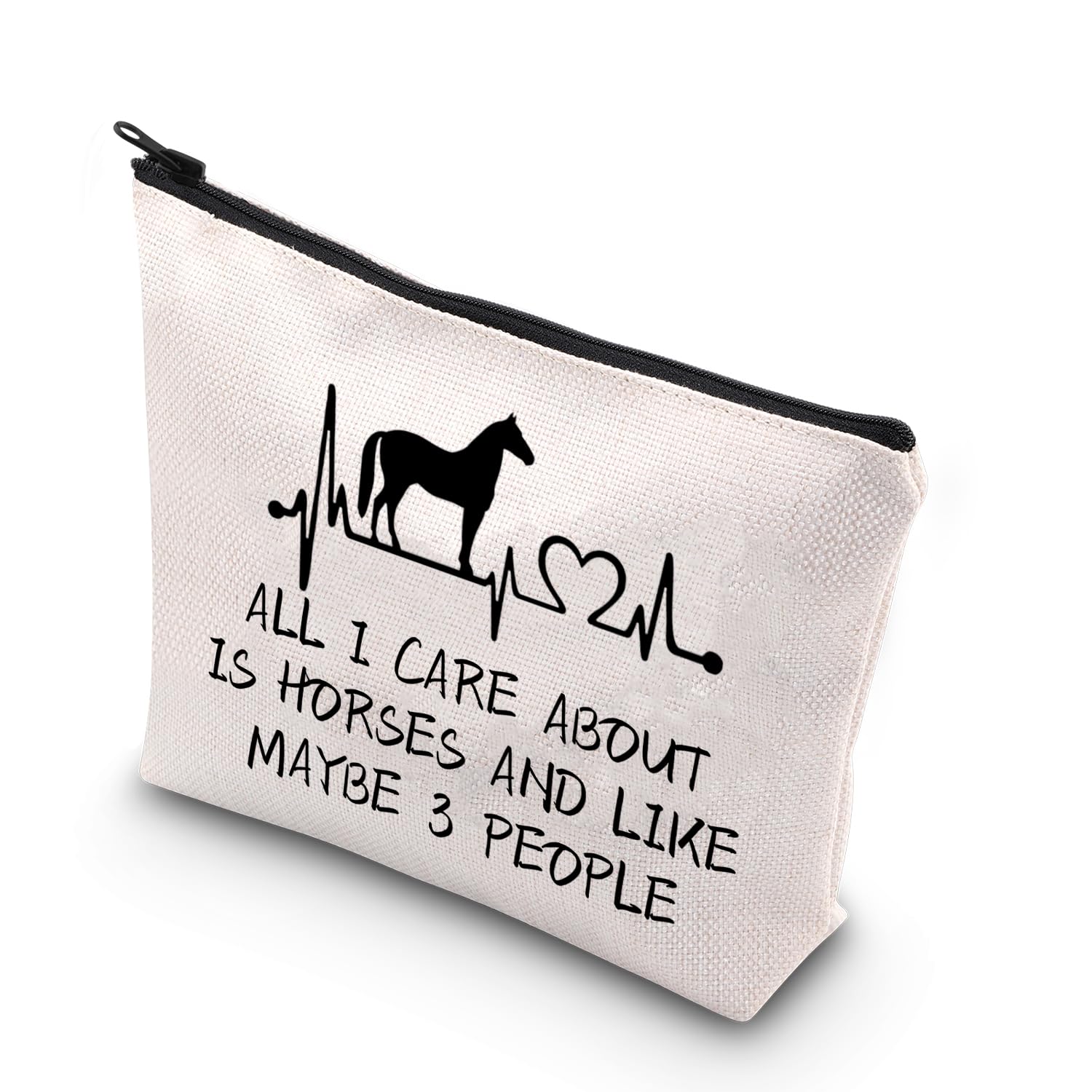 Equestrian Makeup Bag for Women & Girls - Cowgirl Cosmetic Pouch Horse Lover Gift - 