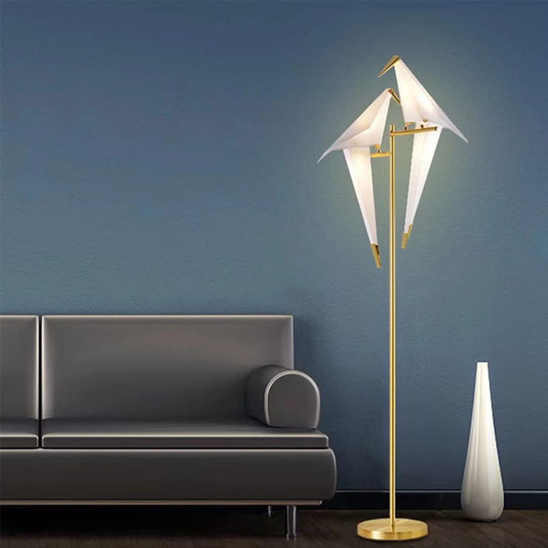72 Inch Modern Golden Bird Floor Lamp with Swing Design - Elegant Lighting for Bedroom, Study, Living Room - Perfect for Reading Nook, Cozy Corner & Home Decor