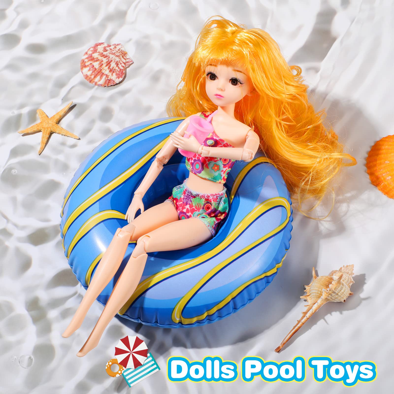 CHENGU 6 Pcs Doll Pool Floaties Set for 11.5