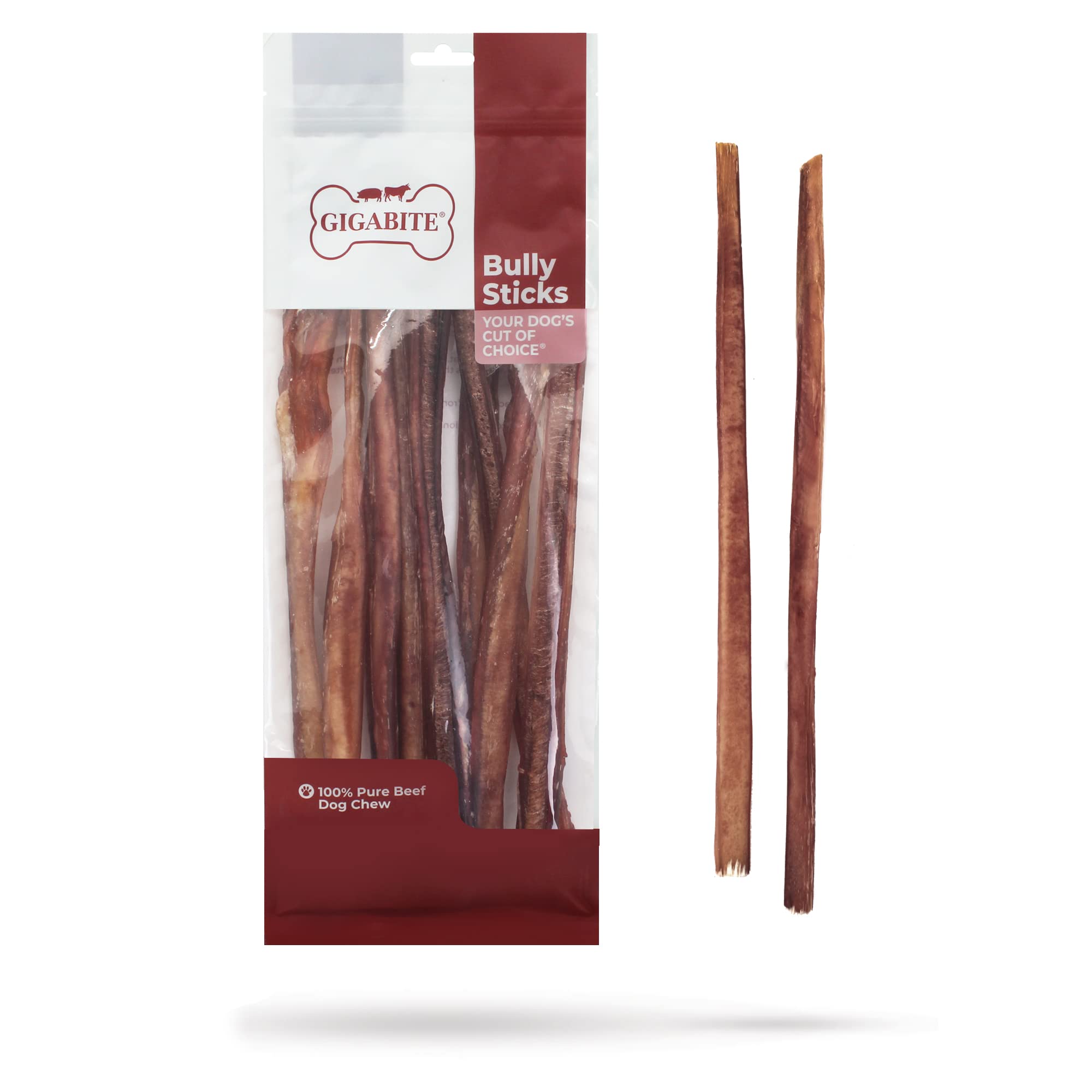 Premium All-Natural Free-Range Beef Bully Sticks for Dogs - Long-Lasting Dog Chew Treats by Best Pet Supplies - Perfect for Teething Puppies, Aggressive Chewers & Dental Health