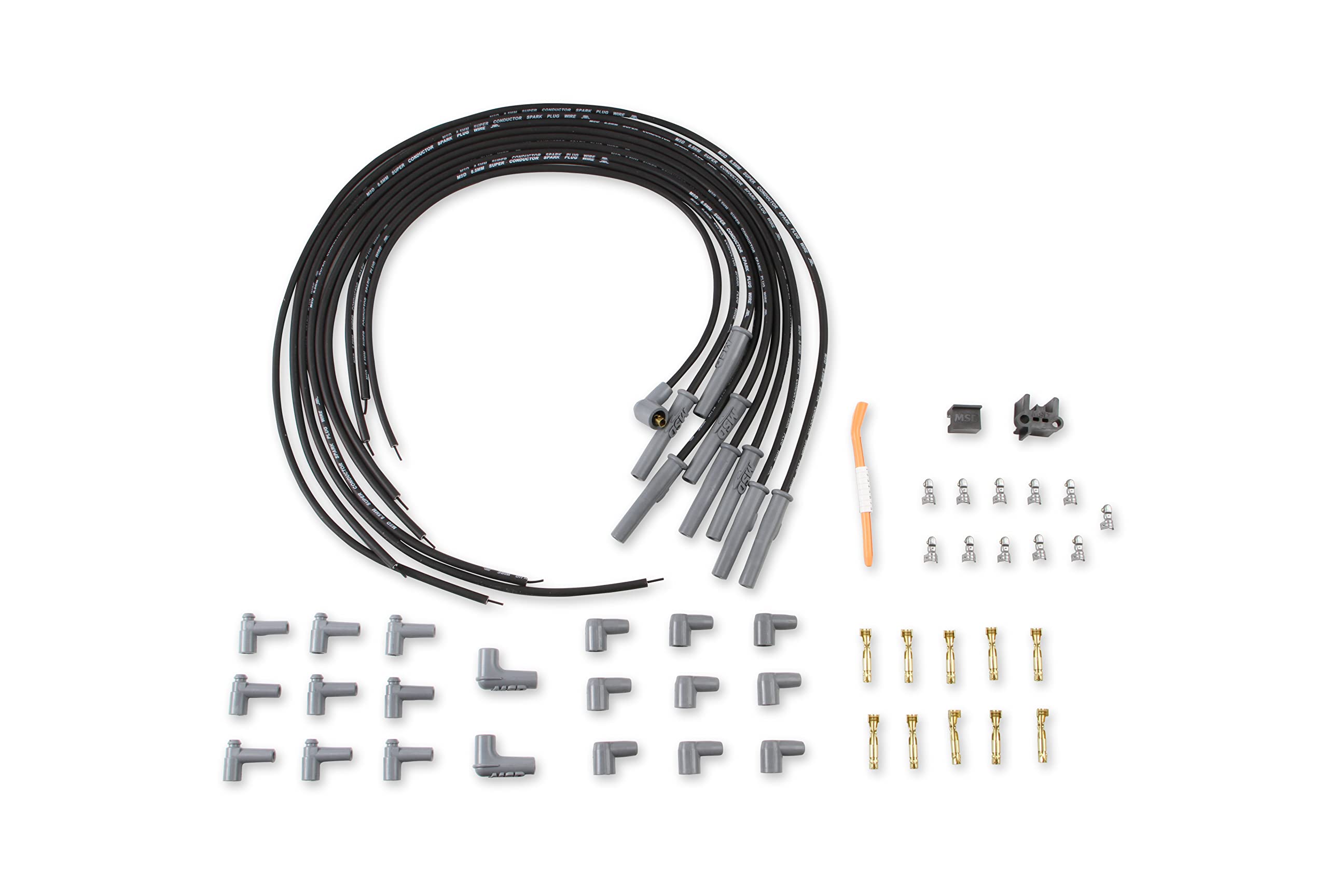 MSD 31193 Black 8.5mm Super Conductor Spark Plug Wire Set - High Performance Ignition Wires for Cars, Trucks & Motorcycles - Perfect for Racing, Off-Road & Daily Driving
