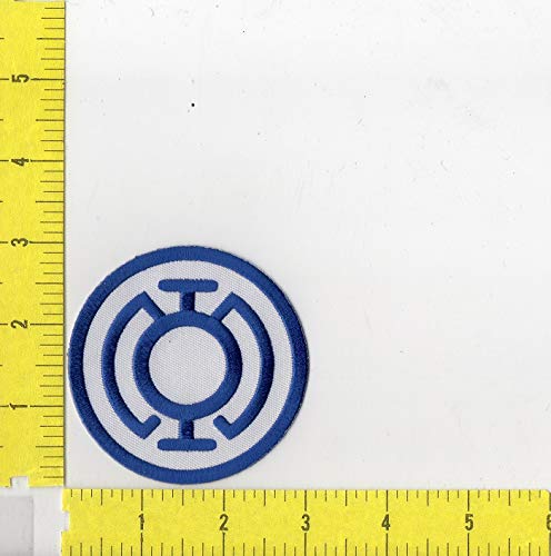 DC Comics Green Lantern Blue Lantern Logo Iron-On Patch - Embroidered Superhero Badge for Jackets, Backpacks & Cosplay - Perfect for Comic Fans & Collectors
