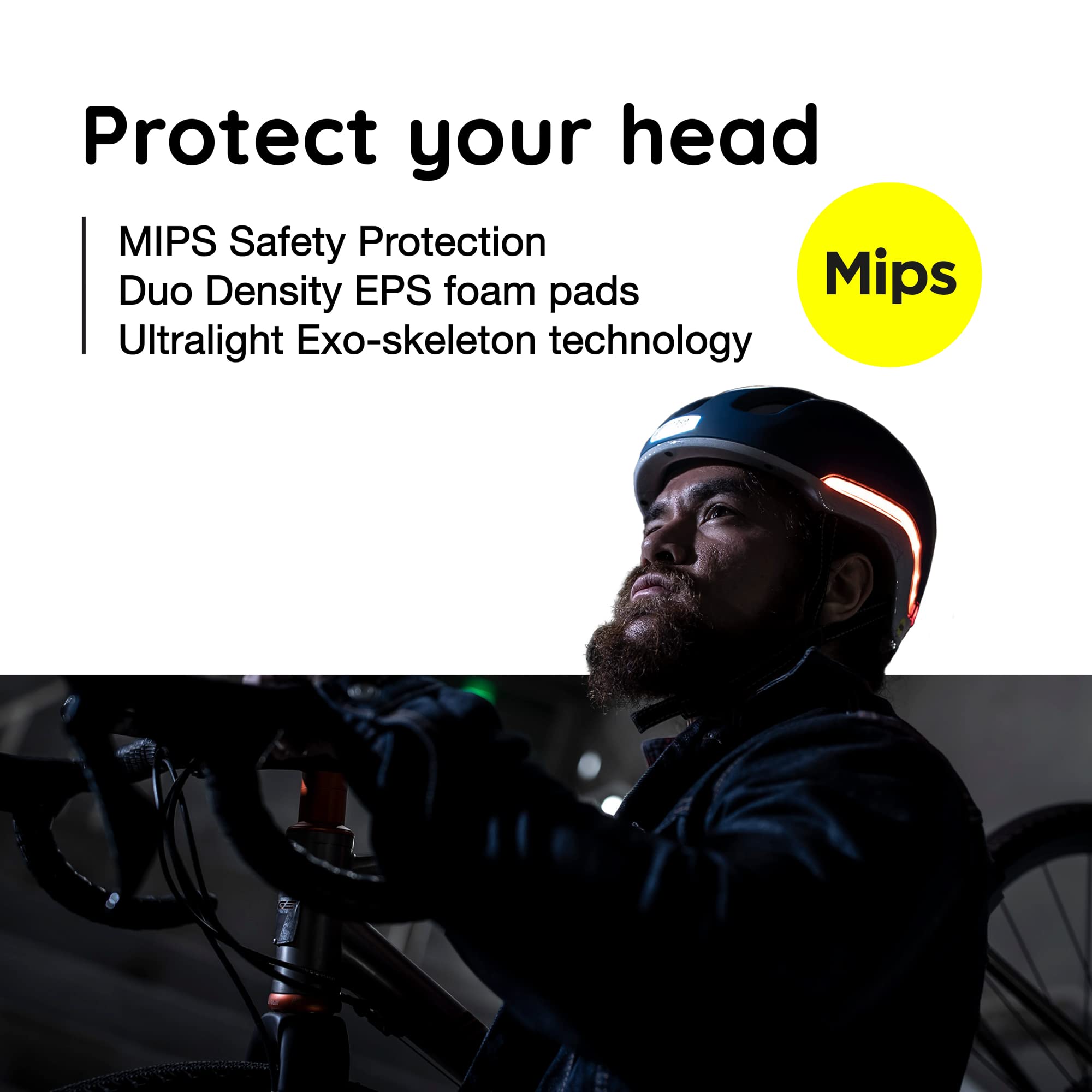 Nutcase VIO Bike Helmet with LED Lights & MIPS Protection - Lightweight Adult Cycling Helmet for Road Biking, Commuting & Urban Safety - Navy Blue Small/Medium (54-58cm) - Perfect for Night Rides & City Cycling