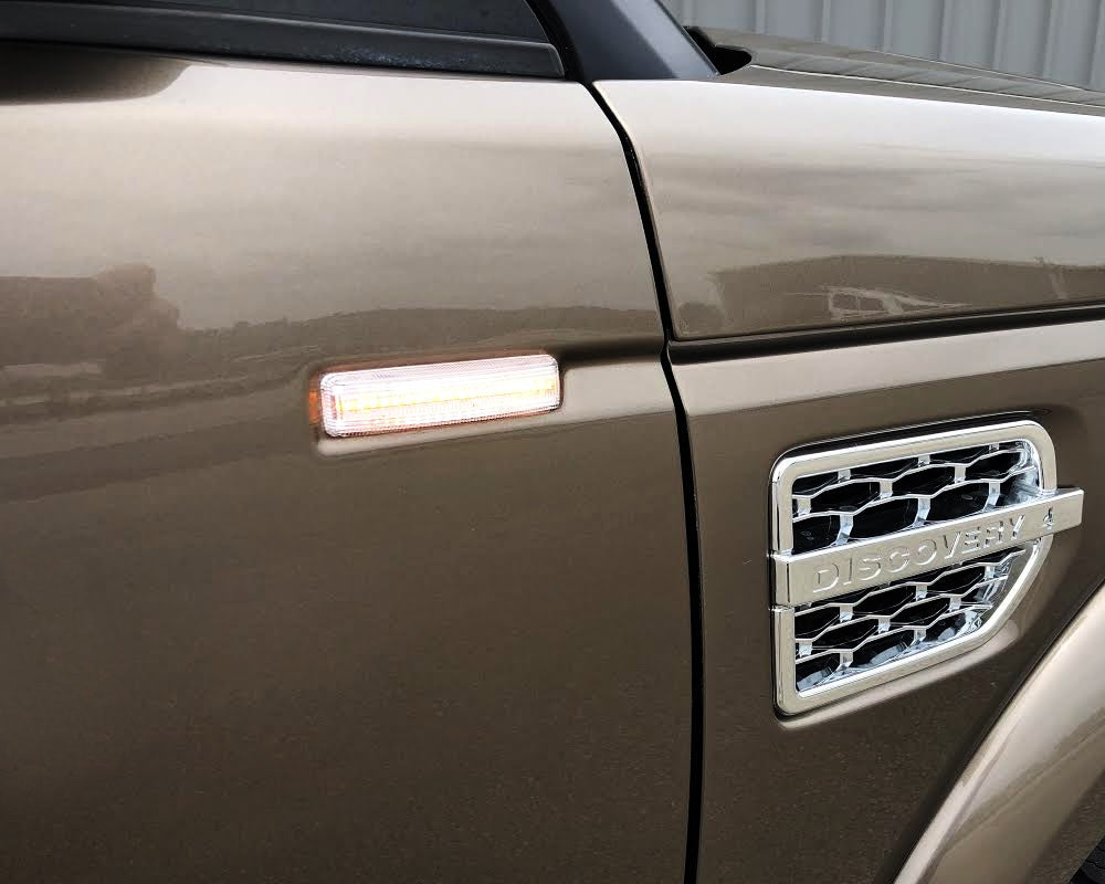 Amber LED Side Marker Lights for Range Rover Sport & Discovery LR3 LR4 - Clear Lens, Durable & Bright - Perfect for Off-Roading, Night Driving & Customization