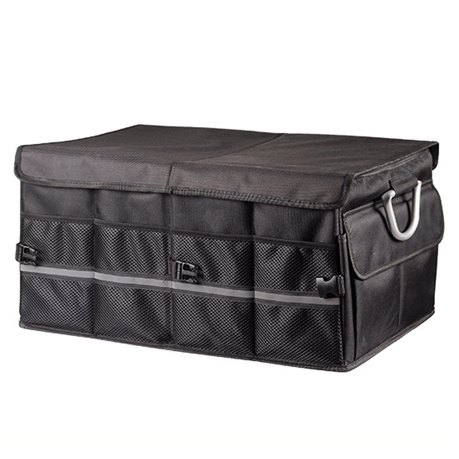 MEINAISEN Foldable Car Trunk Organizer with Lid - Non-Slip Bottom Storage Box for SUV, Truck & Auto | Perfect for Road Trips, Grocery Shopping & Sports Equipment Storage