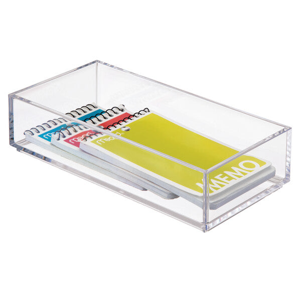 Clear Plastic Drawer Organizer 4 x 8 x 2 Inches - Small Storage Bins for Kitchen, Office, Bathroom & Craft Supplies Organization