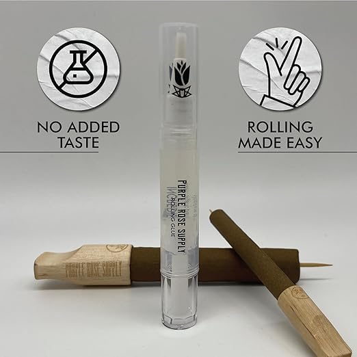 Purple Rose Supply Cigar Repair Glue & Crack Sealer - Natural Plant Cellulose Adhesive Pen with Brush - Fix Damaged Cigar Wrappers Easily - 4ml Glue Stick - Perfect for Cigar Lovers & Humidor Maintenance