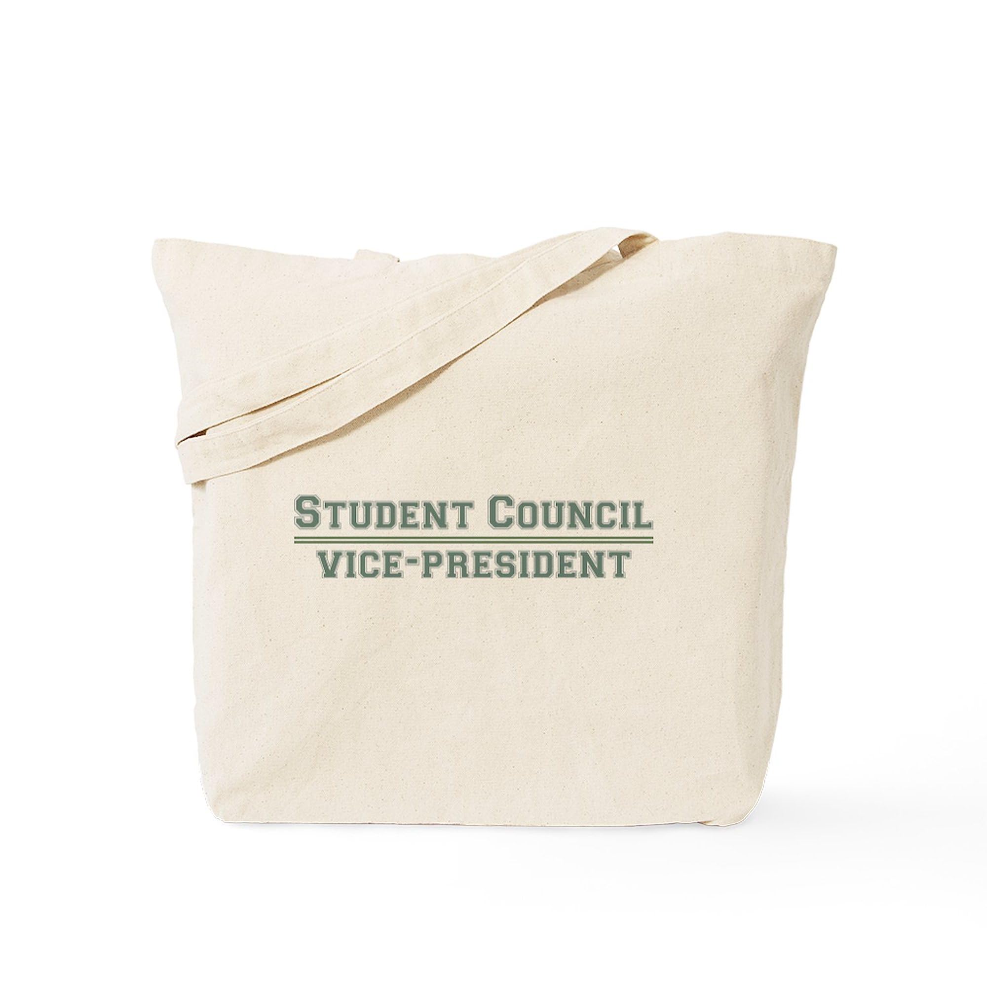 Student Council Vice President Tote Bag - Eco-Friendly Natural Canvas Reusable Shopping Bag for School, Elections & Campus Life | Durable & Stylish