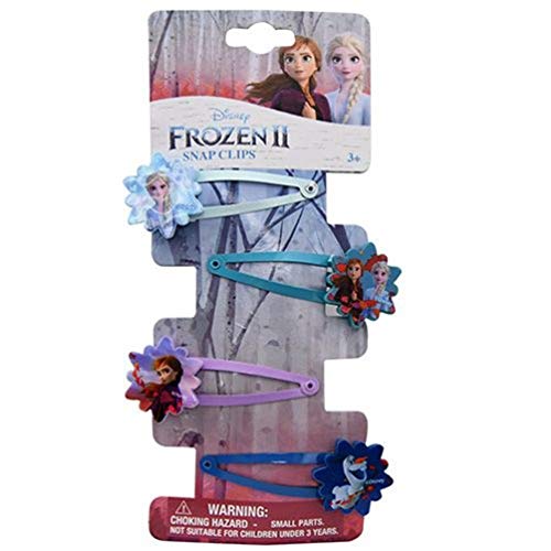 Frozen 2 Hair Clips with Elsa & Anna Motifs - 4pcs Hair Accessories Set for Kids & Cosplay - Perfect for Disney Themed Parties & Dress Up