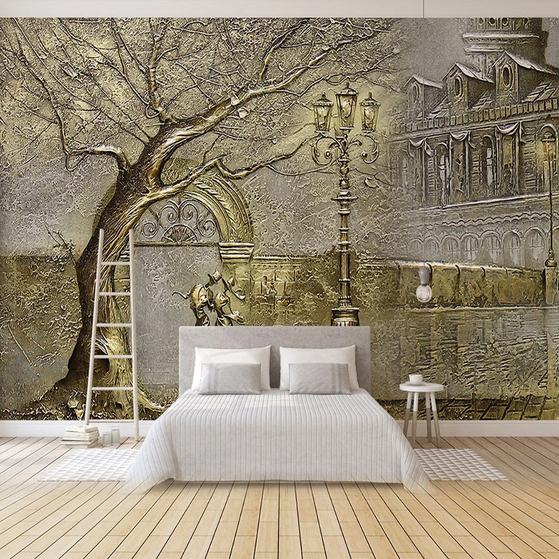 Golden Passage Winter Wallpaper - Cozy Home Decor for Living Room, Bedroom & Office - Perfect for Seasonal Home Styling