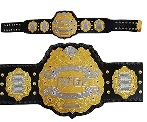 Authentic Replica IWGP Heavyweight Championship Belt - Adult Size with Metal Plates - Perfect for Wrestling Fans, Cosplay, and Collectors