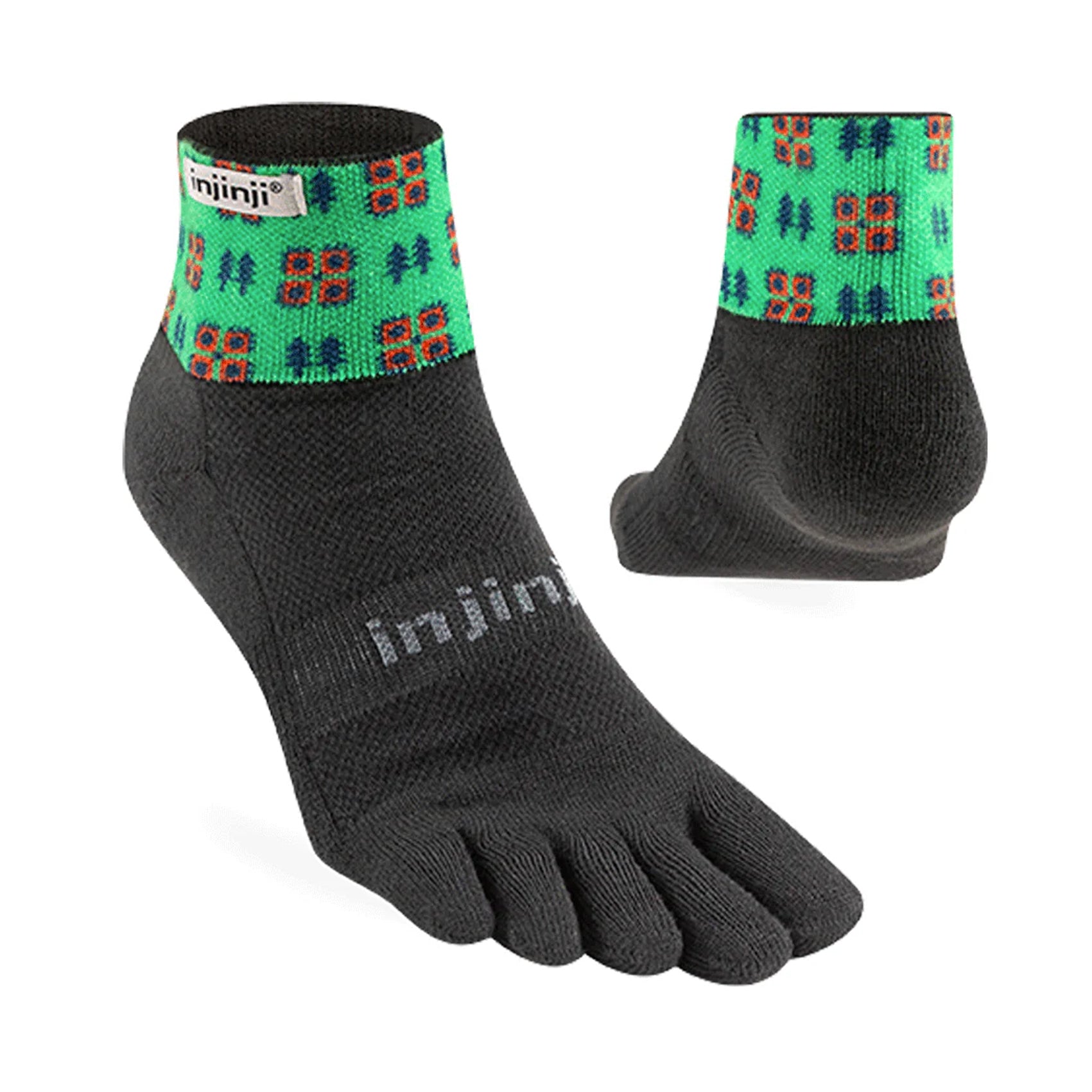Men's Injinji Trail Artist Designed Mini Crew Socks - Lightweight Hiking & Running Toe Socks for Outdoor Adventures