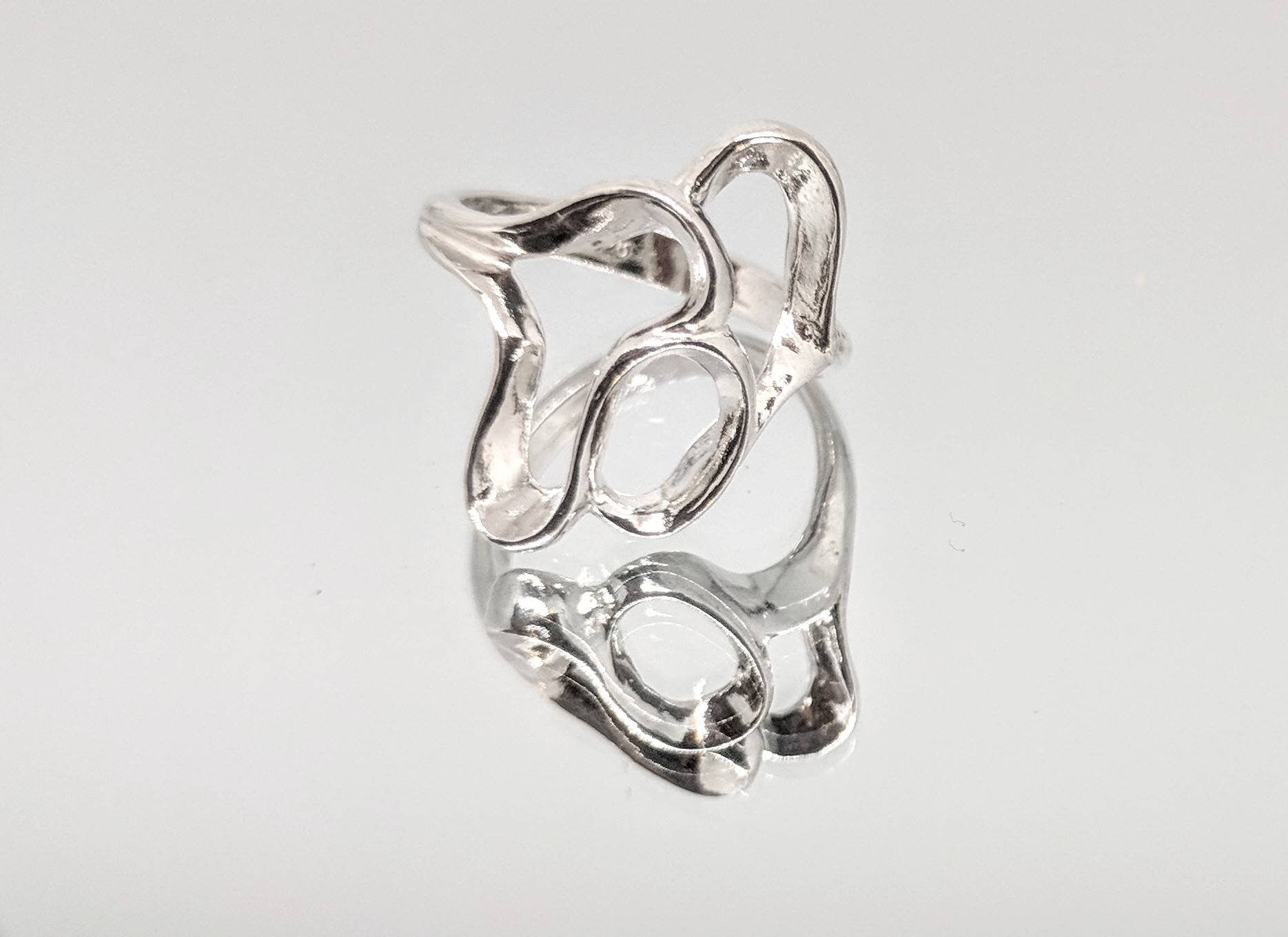 14K Gold or Sterling Silver Multi Swirl Freeform Ring - Size 7 DIY Jewelry Setting, Fashion Statement Ring 168065/148065 - Perfect for Weddings, Parties & Everyday Wear