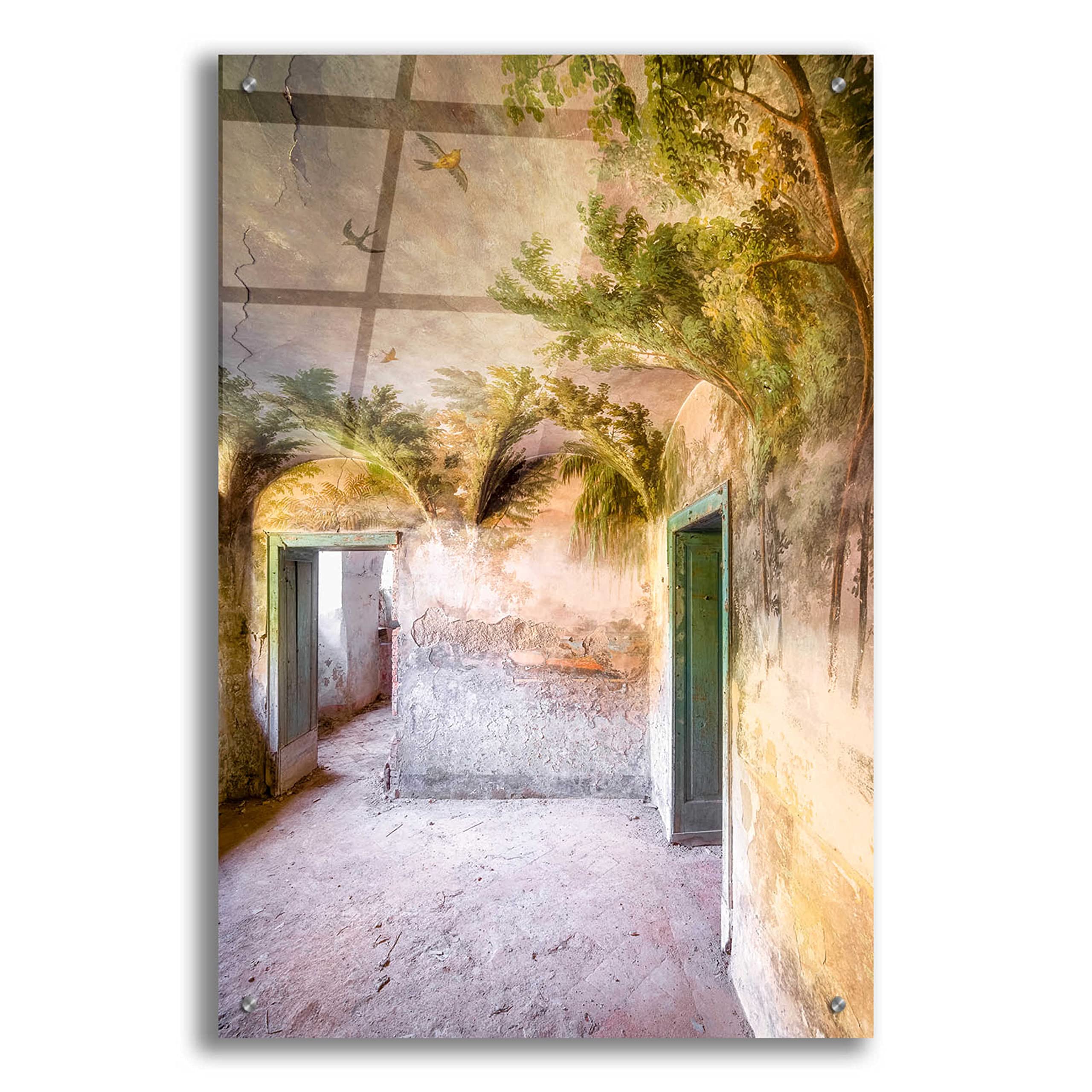 Roman Robroek 'Palm Room' Acrylic Glass Wall Art - 24x36 Inches Modern Abstract Painting for Living Room, Bedroom & Office Decor | Premium Framed Artwork for Home & Commercial Spaces