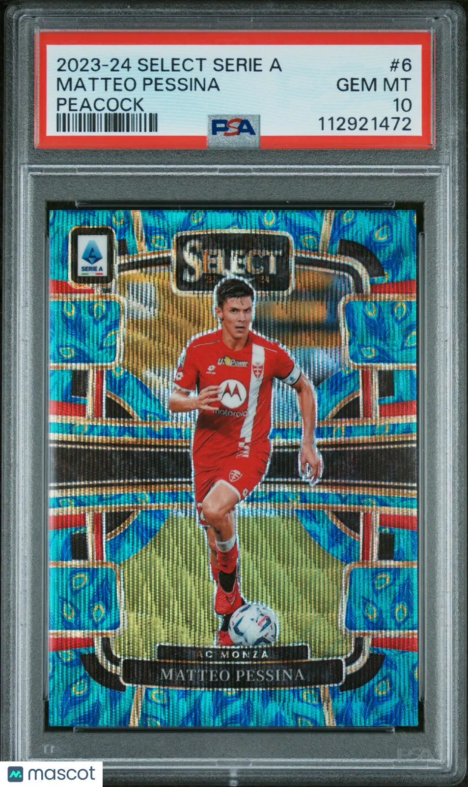 2023-24 Panini Select Serie A Matteo Pessina Peacock Prizm PSA 10 Soccer Trading Card - Perfect for Collectors, Investors & Soccer Fans | Display, Trade or Invest in Rare Sports Memorabilia