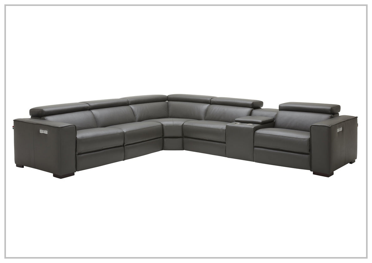 Gio Italia Aventura L-Shaped Leather Power Reclining Sectional Sofa - Modern Living Room Furniture for Home Theater & Family Gatherings