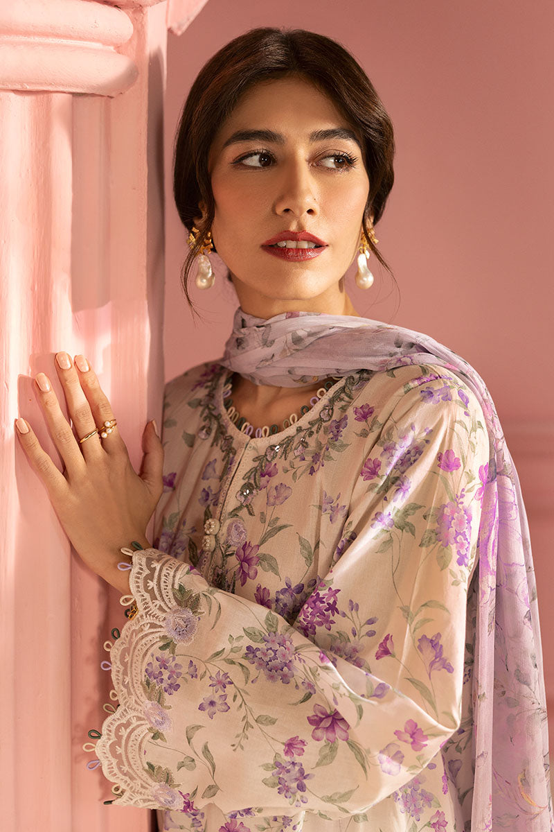 LILAC BLOOM 3-Piece Printed Lawn Suit Set - Floral Design Women's Casual Outfit for Summer, Parties & Special Occasions