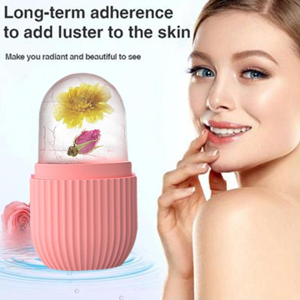 Cooling Silicone Ice Cube Face Massager for Puffiness & Wrinkles - Skin Tightening & Soothing Facial Treatment at Home or Spa