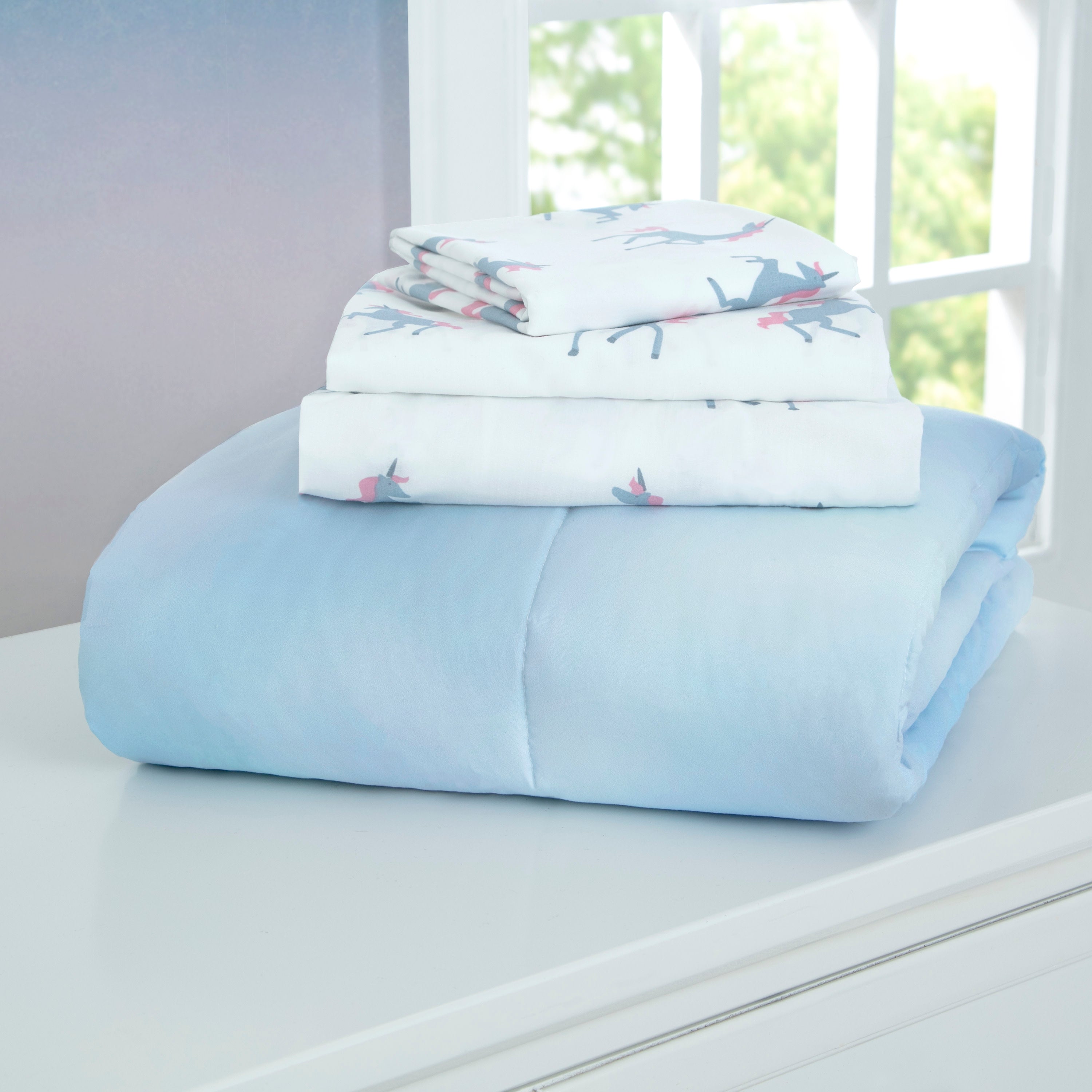 4-Piece Toddler Bedding Set for Girls - Soft Crib Bed Sheets, Pillowcase & Blanket - Perfect for Nursery, Daycare & Toddler Room Decor
