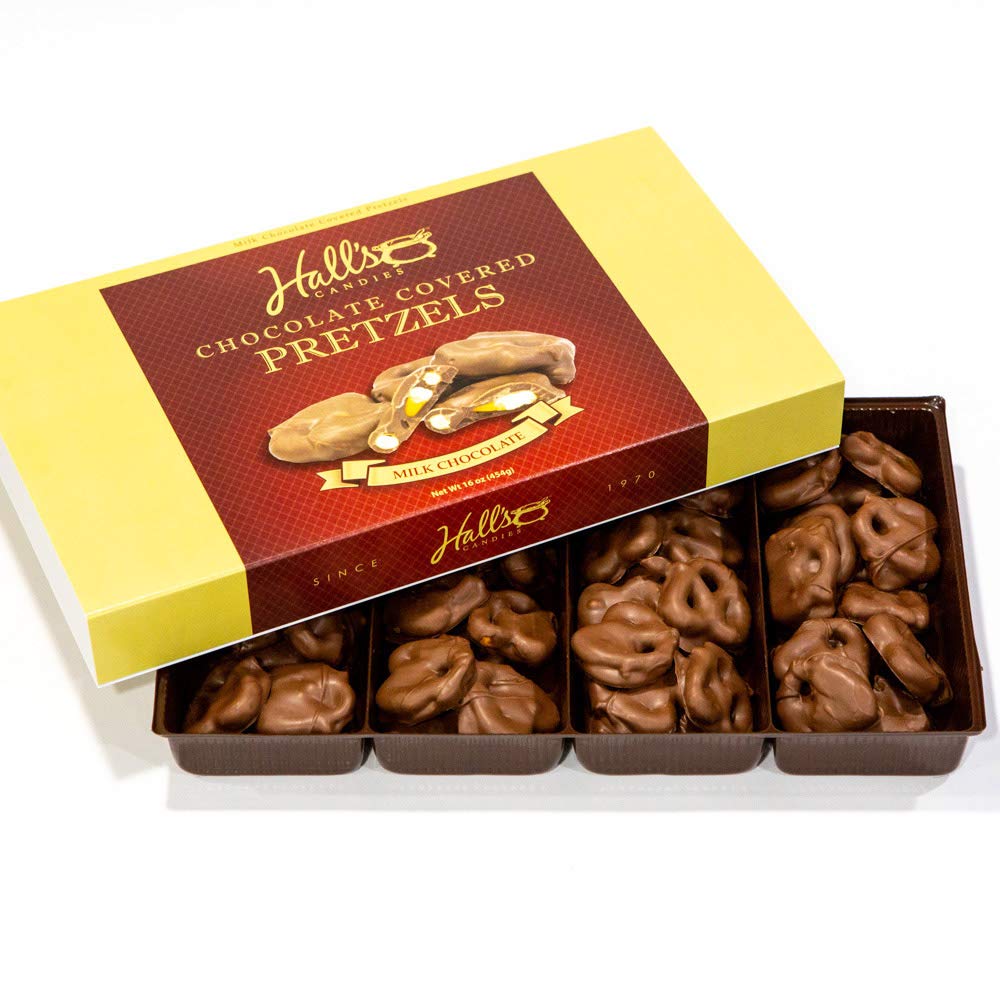 Hall's Milk Chocolate Covered Pretzels 1lb - Snacks for Parties & Gifts