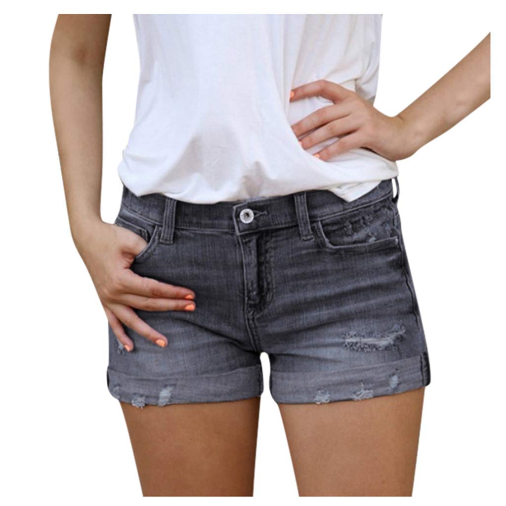 High Waisted Ripped Denim Shorts for Women - Casual Summer Style