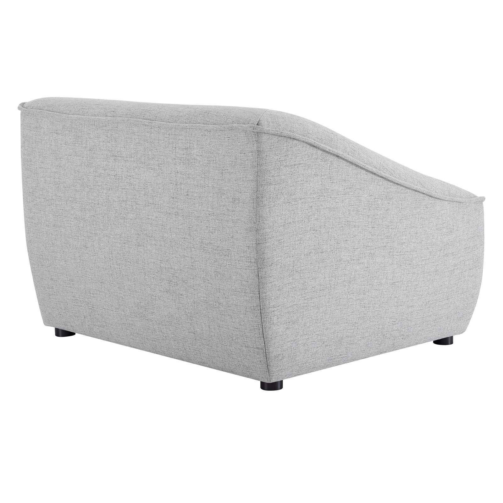 Modway Comprise 4-Piece Fabric Upholstered Sectional Sofa Set in Light Gray - Modern Living Room Furniture for Small Spaces & Apartments
