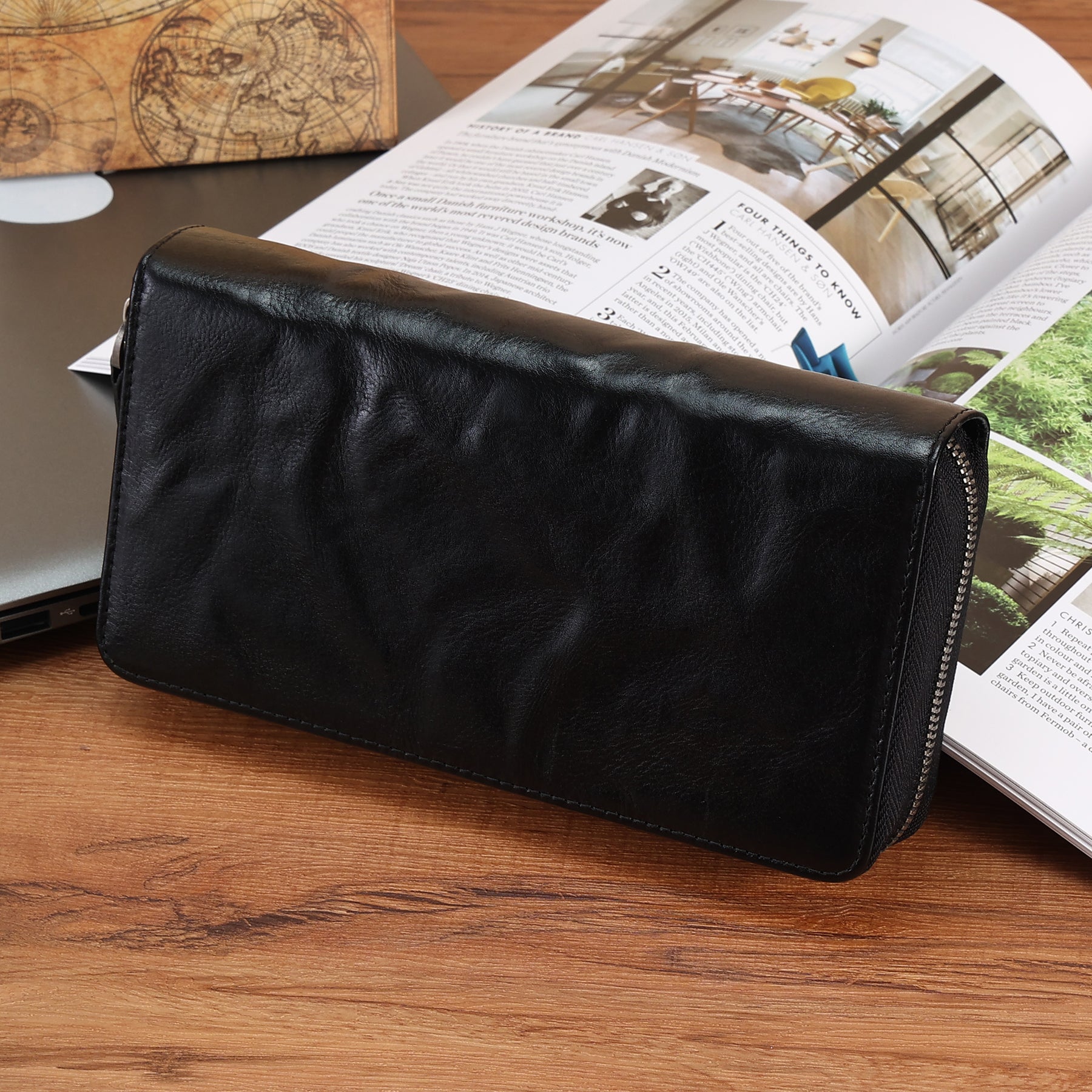 Men's RFID Blocking Leather Wallet - Slim Bifold Wallet for Men with Credit Card Slots & ID Window - Perfect for Travel, Business & Everyday Use