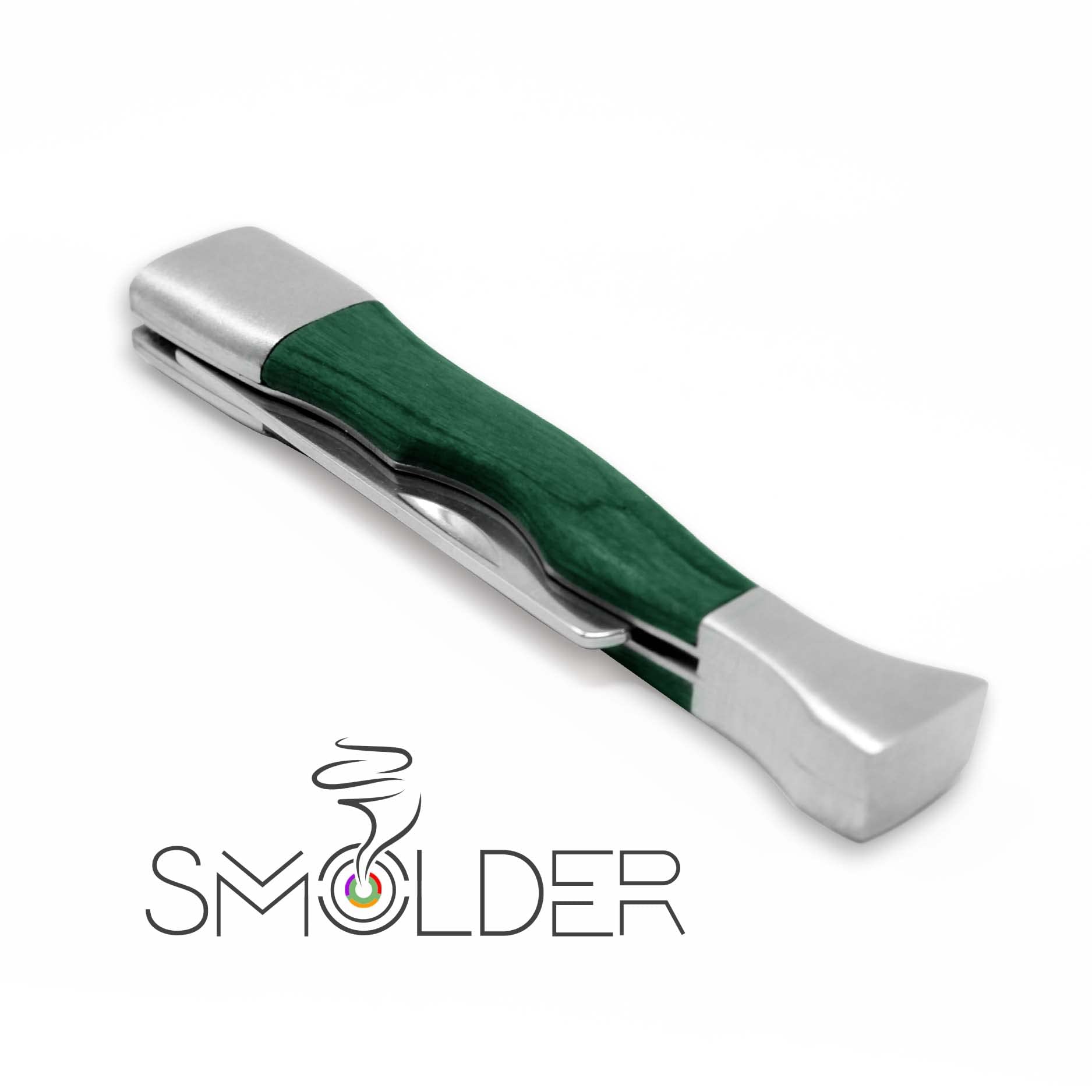 3-in-1 Tobacco Pipe Tool Set - Rosewood & Stainless Steel Pipe Cleaner with Chamber Reamer, Bowl Spike & Reinforced Tamper (Green) - Perfect for Pipe Maintenance, Smoking Accessories & Tobacco Enthusiasts
