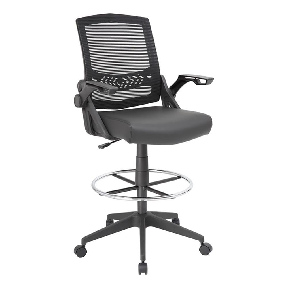 UrbanPro Ergonomic Mesh Office Chair - Adjustable Height & Flip-Up Arms for Sit-Stand Workstation - Black Modern Executive Chair for Home & Office Workspace
