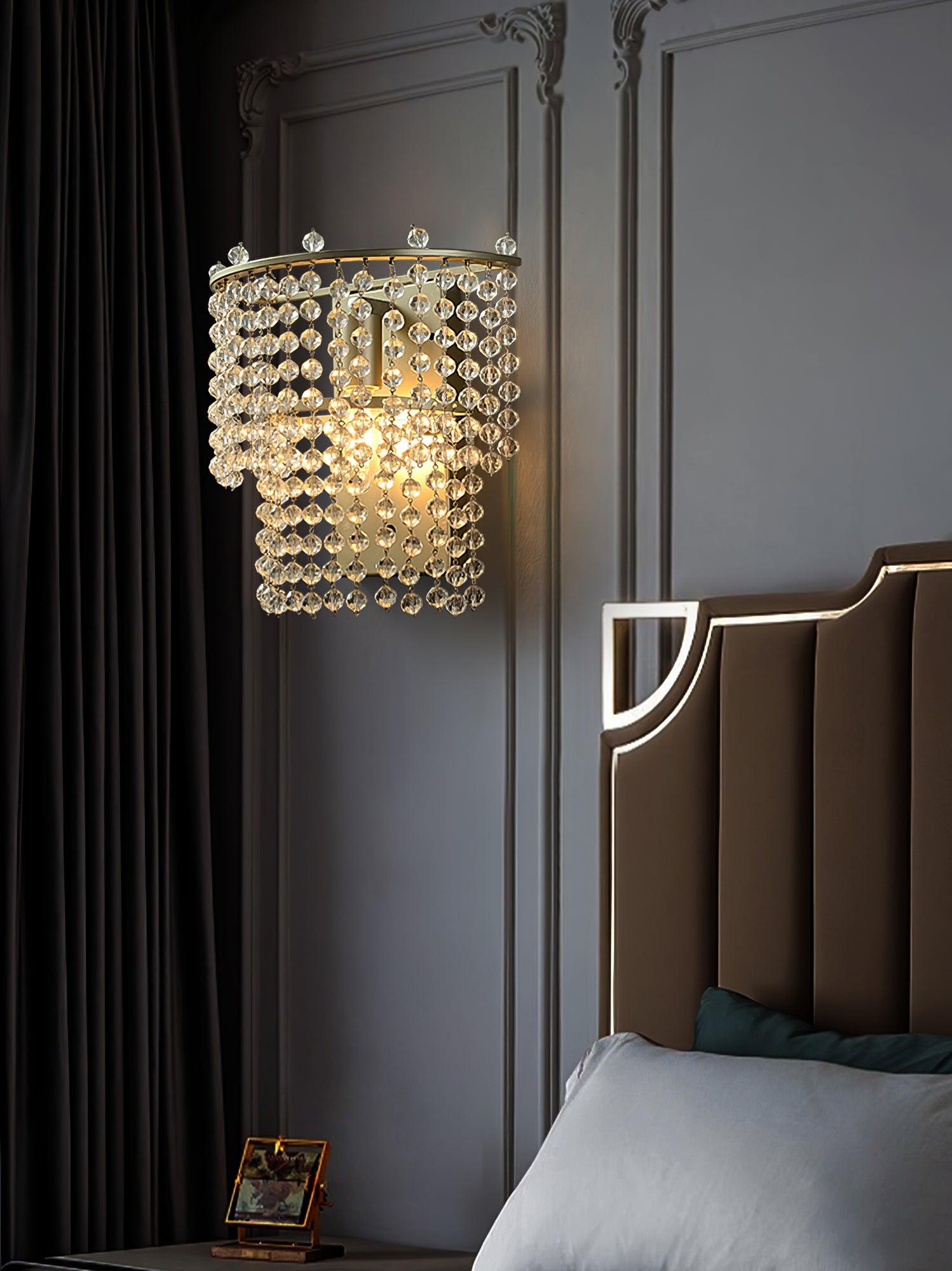 Crystal Waterfall Wall Light - Modern LED Waterfall Sconce for Home Decor, Bedroom, Living Room, Bathroom - Elegant Dimmable Lighting Fixture for Indoor Spaces