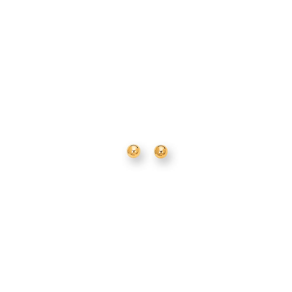 10K Gold Polished 5mm Ball Stud Earrings for Women - Hypoallergenic Classic Round Ear Studs - Perfect for Everyday Wear, Gifts & Special Occasions