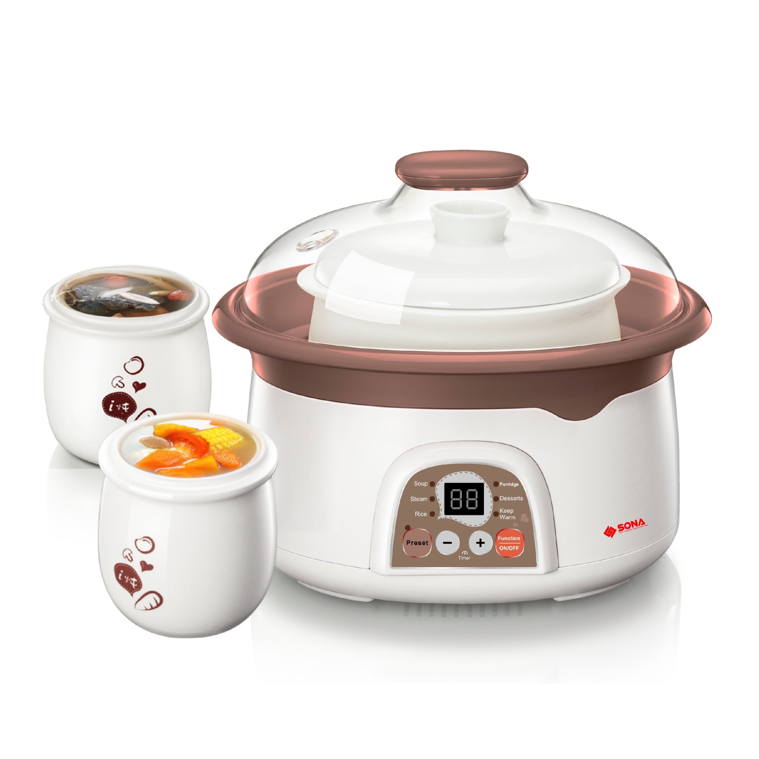 SDB1009 2.5L Stainless Steel Steaming and Stewing Pot with Lid - Perfect for Cooking, Braising & Meal Prep - Ideal for Home Kitchen & Camping Use