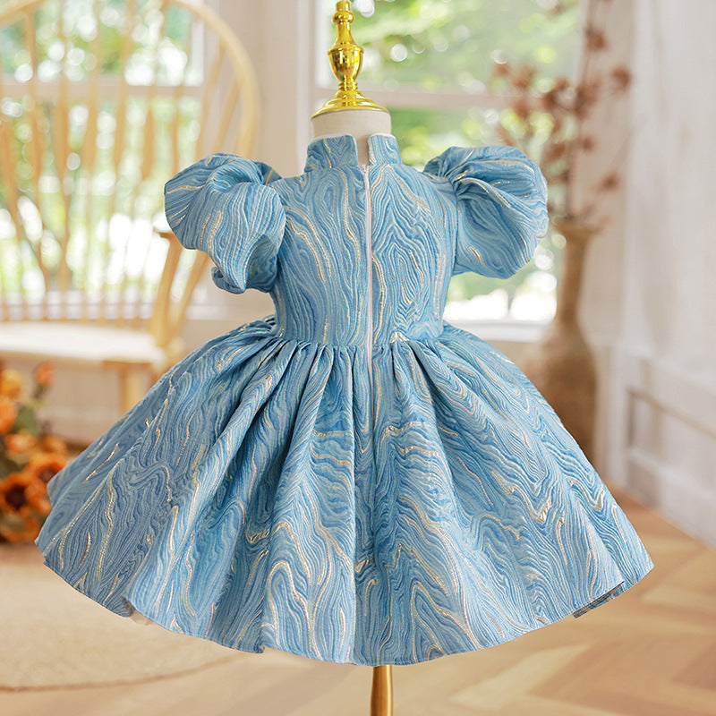 Baby Girl Summer Dress with Puffy Sleeves - Toddler Pageant & Communion Princess Gown for Special Occasions | Perfect for Weddings, Baptisms, and Photo Shoots