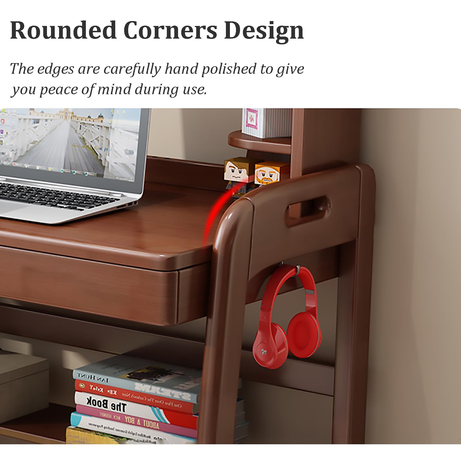 Kids Writing Desk with Drawers & Bookshelf - 39.5