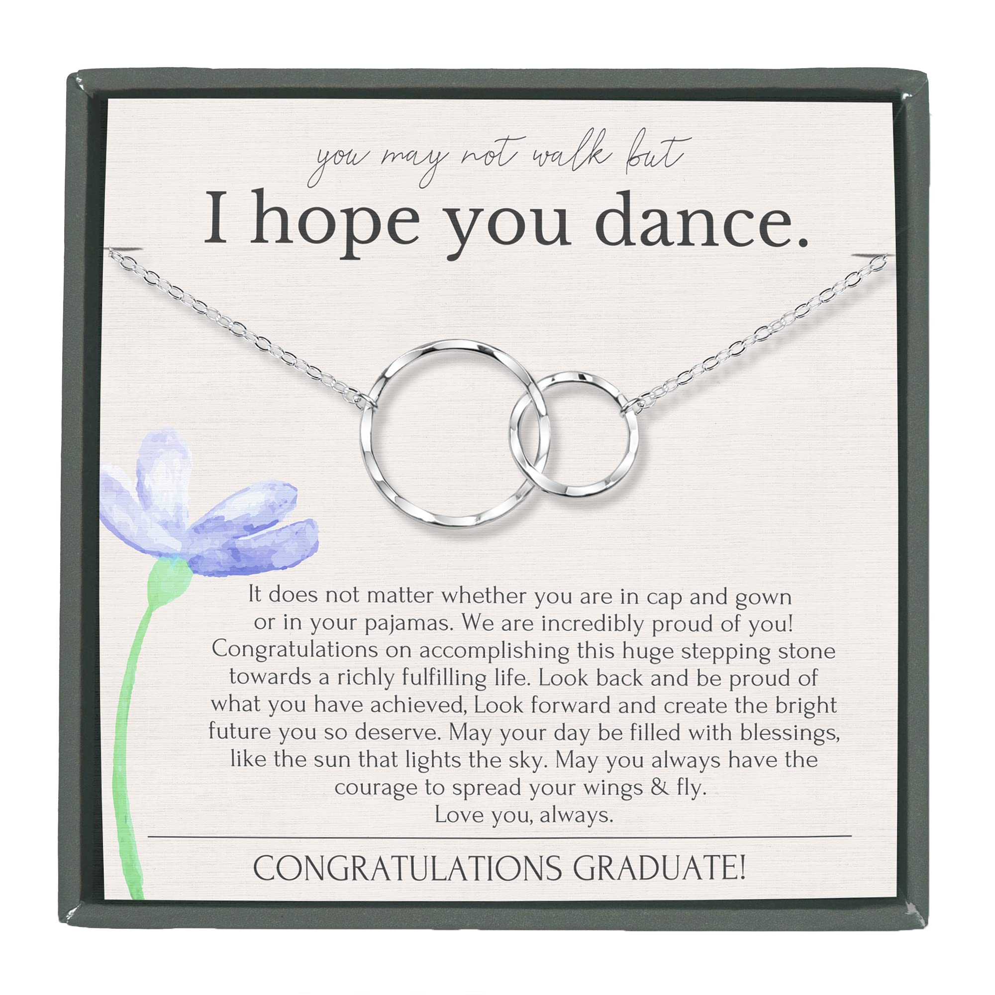 Hope Love Shine Graduation Necklace Gift for Her - Elegant College & High School Graduation Jewelry - Perfect Best Friend Gift for Celebrations & Special Occasions