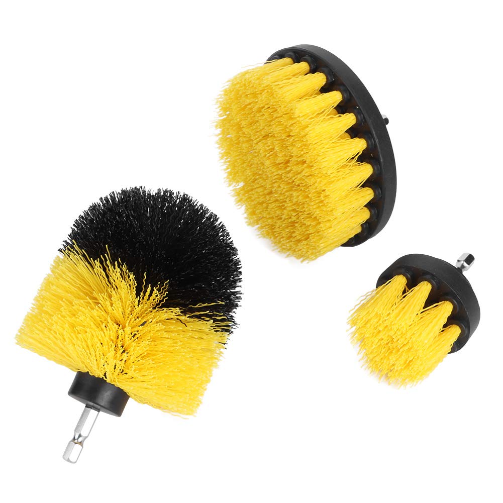 Alvinlite Drill Brush Set - Electric Scrubber for Shower, Bathroom & Tile Cleaning - Yellow Power Scrubber Drill Bit Accessories - Perfect for Deep Cleaning Grout, Bathtubs & Sinks