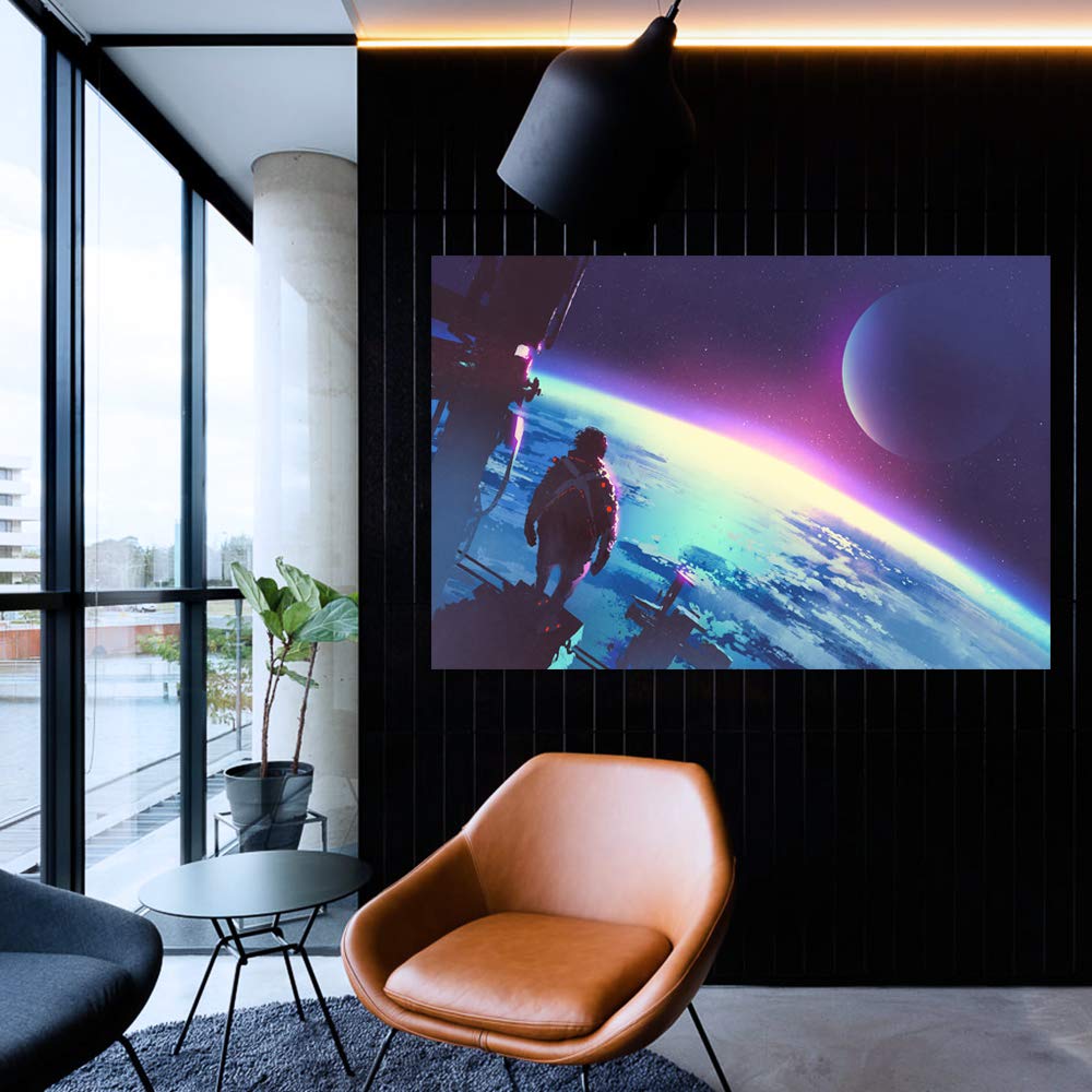 Wall26 Futuristic City Canvas Wall Art - 24x36 Inches Modern Urban Landscape Painting for Bedroom, Living Room, Office & Home Decor