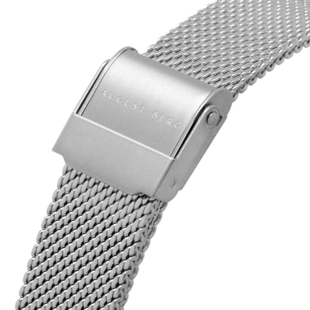 August Berg X Morris & Co. Silver Milanese Strap Unisex Watch M1ST0530E20MSL (30mm) - Elegant Fashion Accessory for Men & Women, Perfect for Office, Date Night & Special Occasions