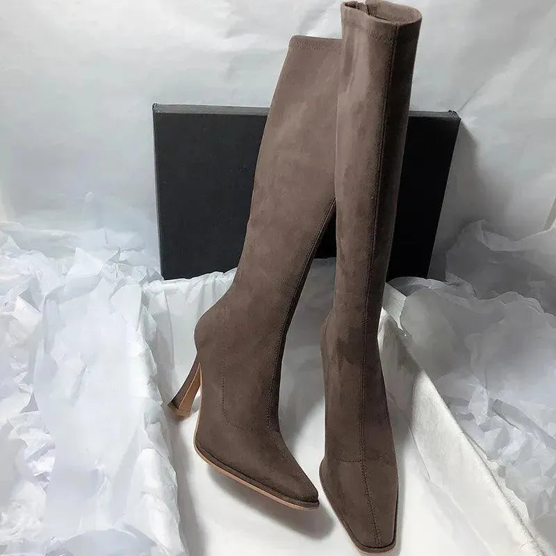 Pointy Toe Thin High Heel Knee High Boots for Women - Stylish & Comfortable for Office, Party & Night Out
