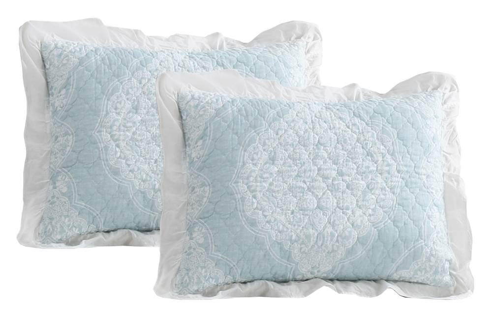Lucianna Cotton Bedspread Set - Full/Queen, Blue for Cozy Bedrooms
