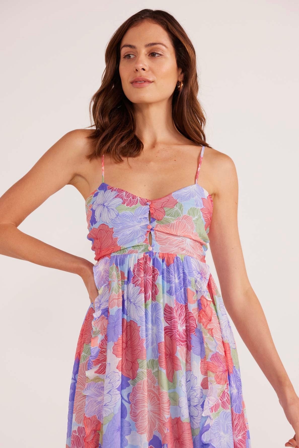 Belle Blue Floral Ruffle Maxi Dress for Women - Elegant Spring & Summer Long Dress for Beach, Wedding, Party & Vacation