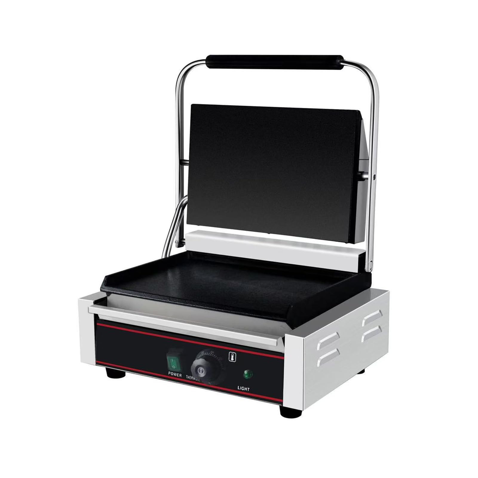 Commercial Panini Grill Press - Heavy Duty Sandwich Maker with Big Smooth Top & Bottom Plates - Perfect for Restaurants, Cafes & Catering Businesses