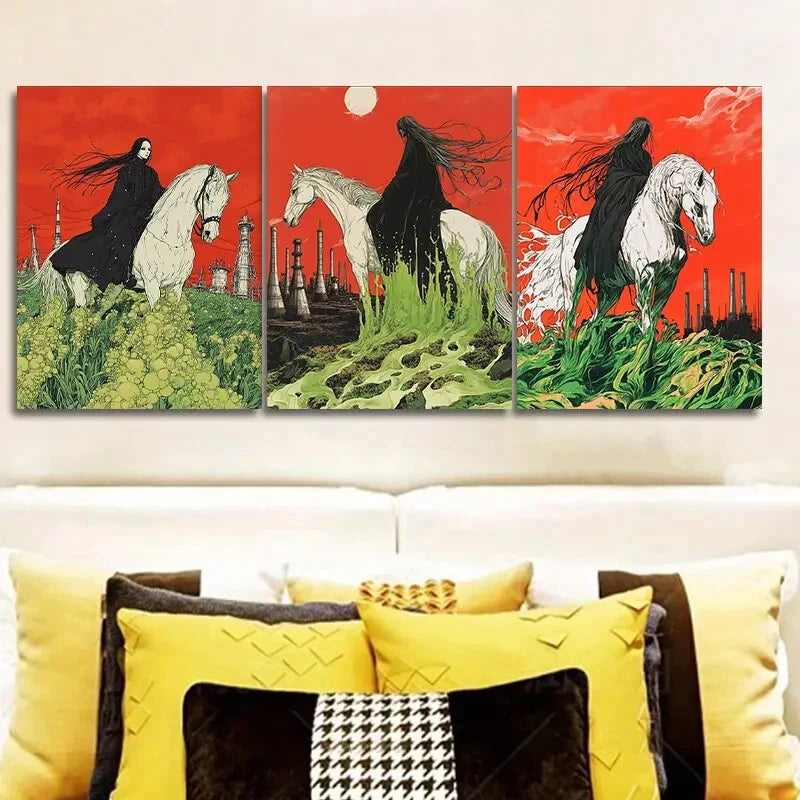 3-Piece Lady Liberty Metal Wall Art - Luxurious Contemporary Print, Ready to Hang - Perfect for Living Room, Office & Home Decor